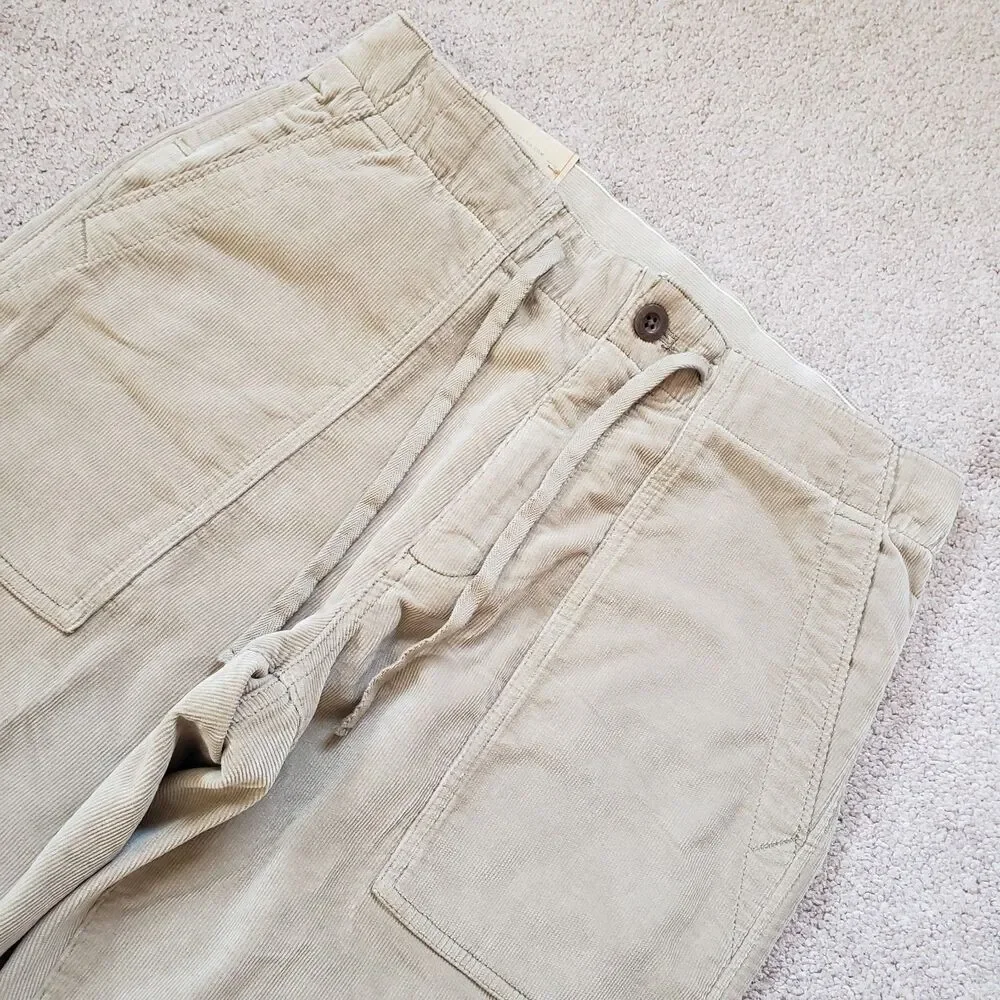 NWT Faherty Stretch Terry Corduroy Size Small Mens Barley Brown Utility Pants